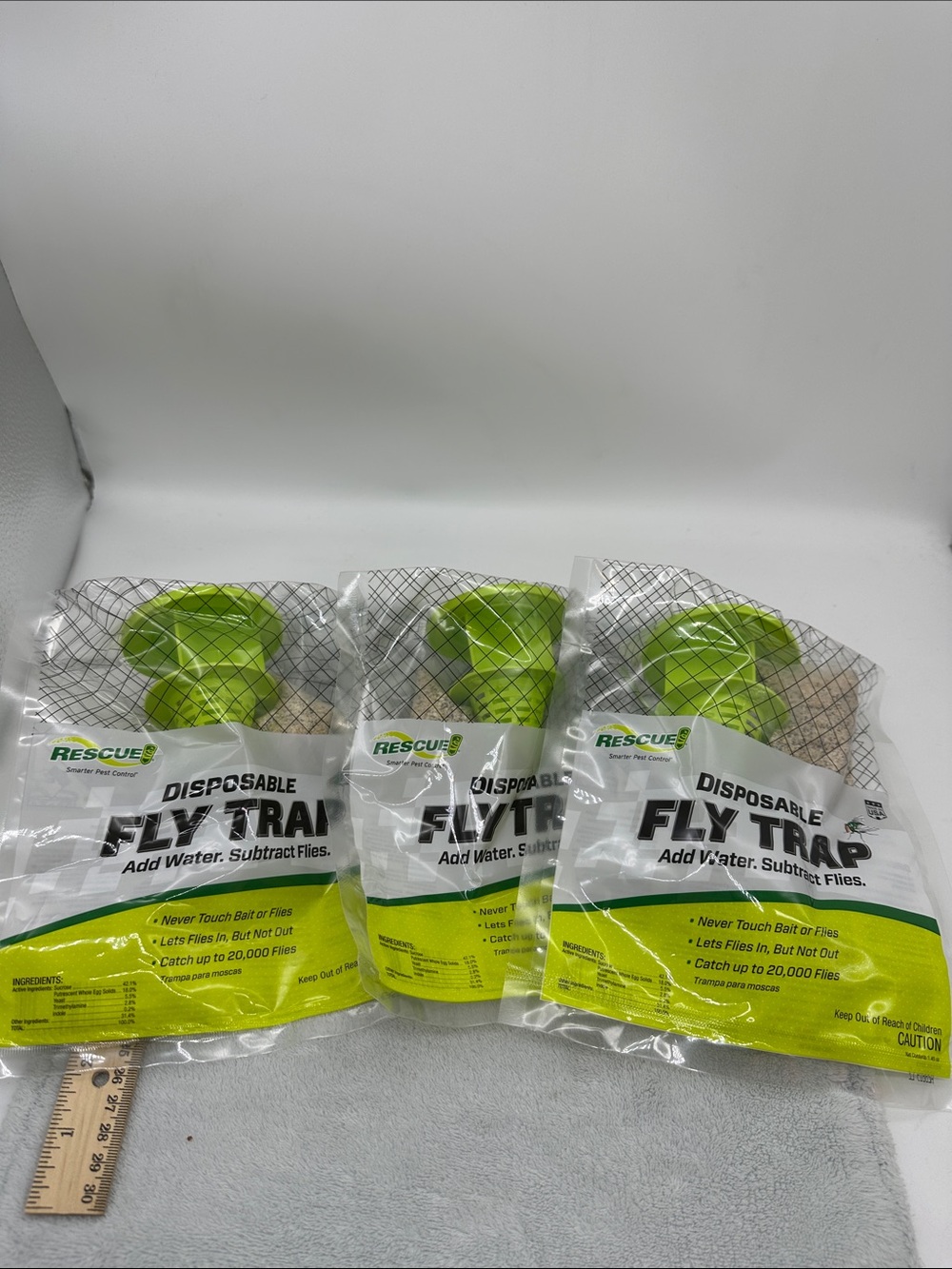 Rescue Disposable Fly Trap - Lime Green (3 Pack)